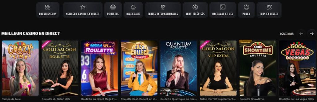 jeux en direct wildsino